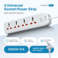 PowerSpan S4 PRO Extension Board with 4 Universal Sockets (White)