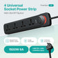 PowerSpan S4 Extension Board with 4 Universal Sockets (Black)
